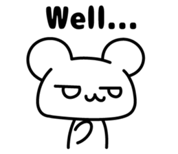 Black & white bear (ver.English) sticker #8833467
