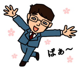 Office worker with 40 emotion or pattern sticker #8834006