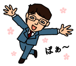 Office worker with 40 emotion or pattern sticker #8834006