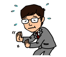 Office worker with 40 emotion or pattern sticker #8834024