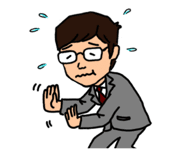 Office worker with 40 emotion or pattern sticker #8834024