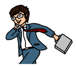 Office worker with 40 emotion or pattern sticker #8834026