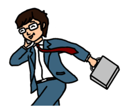 Office worker with 40 emotion or pattern sticker #8834026