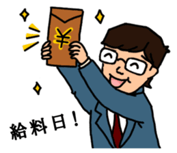 Office worker with 40 emotion or pattern sticker #8834027