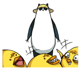 Panda & Chickens sticker #8835182