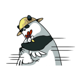 Panda & Chickens sticker #8835185