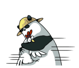 Panda & Chickens sticker #8835185