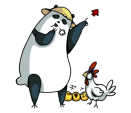 Panda & Chickens sticker #8835190