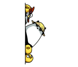 Panda & Chickens sticker #8835197