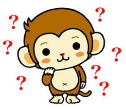Monkey with polite phrases sticker #8835446