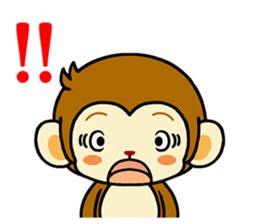 Monkey with polite phrases sticker #8835447