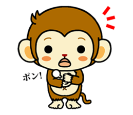 Monkey with polite phrases sticker #8835451