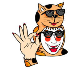 Fanny who put on a whole wear of a cat. sticker #8835844