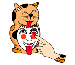 Fanny who put on a whole wear of a cat. sticker #8835849