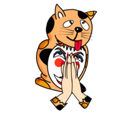 Fanny who put on a whole wear of a cat. sticker #8835852