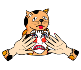 Fanny who put on a whole wear of a cat. sticker #8835853