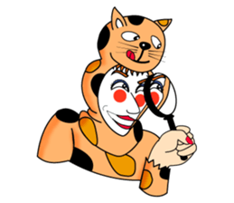 Fanny who put on a whole wear of a cat. sticker #8835854