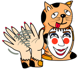 Fanny who put on a whole wear of a cat. sticker #8835855