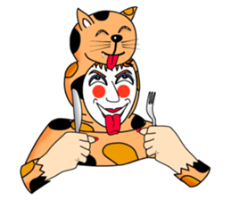 Fanny who put on a whole wear of a cat. sticker #8835858