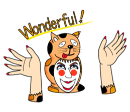 Fanny who put on a whole wear of a cat. sticker #8835863