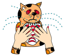 Fanny who put on a whole wear of a cat. sticker #8835868