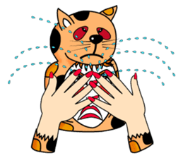 Fanny who put on a whole wear of a cat. sticker #8835868