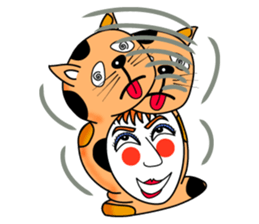 Fanny who put on a whole wear of a cat. sticker #8835872