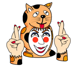 Fanny who put on a whole wear of a cat. sticker #8835875