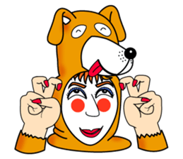 Fanny who put on a whole wear of a cat. sticker #8835880