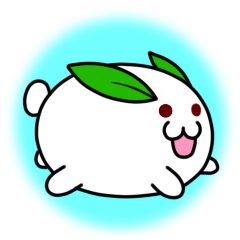 The round, cute snow rabbit