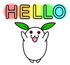 The round, cute snow rabbit sticker #8835922