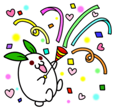 The round, cute snow rabbit sticker #8835931