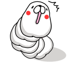 WHITE CATERPILLAR AND SNAIL sticker #8836610
