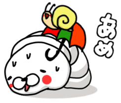 WHITE CATERPILLAR AND SNAIL sticker #8836630