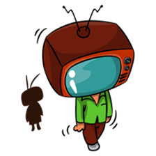 The Retro TV Man sticker #8845794