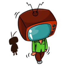 The Retro TV Man sticker #8845794