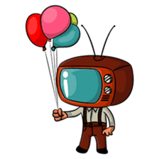 The Retro TV Man sticker #8845796