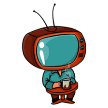 The Retro TV Man sticker #8845803