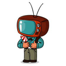 The Retro TV Man sticker #8845813