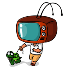 The Retro TV Man sticker #8845819