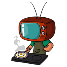 The Retro TV Man sticker #8845824