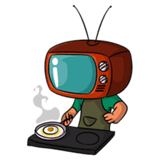 The Retro TV Man sticker #8845824