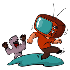 The Retro TV Man sticker #8845825