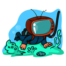The Retro TV Man sticker #8845827