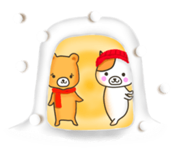 A dog and bear (winter package) sticker #8846953