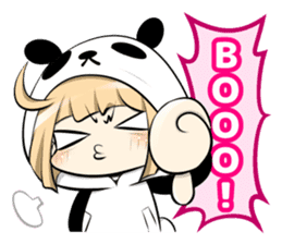 Panda girl manga style sticker sticker #8847804