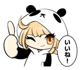 Panda girl manga style sticker sticker #8847805