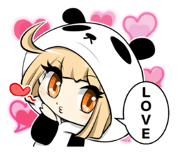 Panda girl manga style sticker sticker #8847810