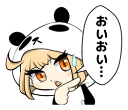 Panda girl manga style sticker sticker #8847820