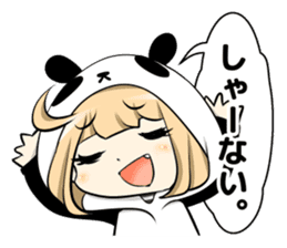 Panda girl manga style sticker sticker #8847829
